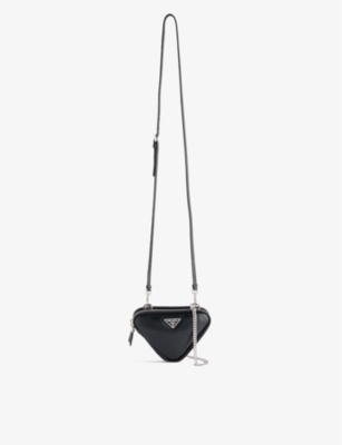 PRADA - Triangle mini leather pouch bag