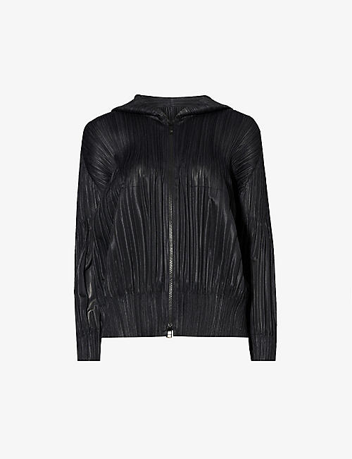 PLEATS PLEASE ISSEY MIYAKE: Pleated regular-fit knitted hoody