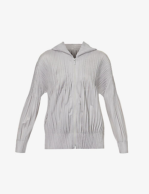 PLEATS PLEASE ISSEY MIYAKE: Pleated regular-fit knitted hoody