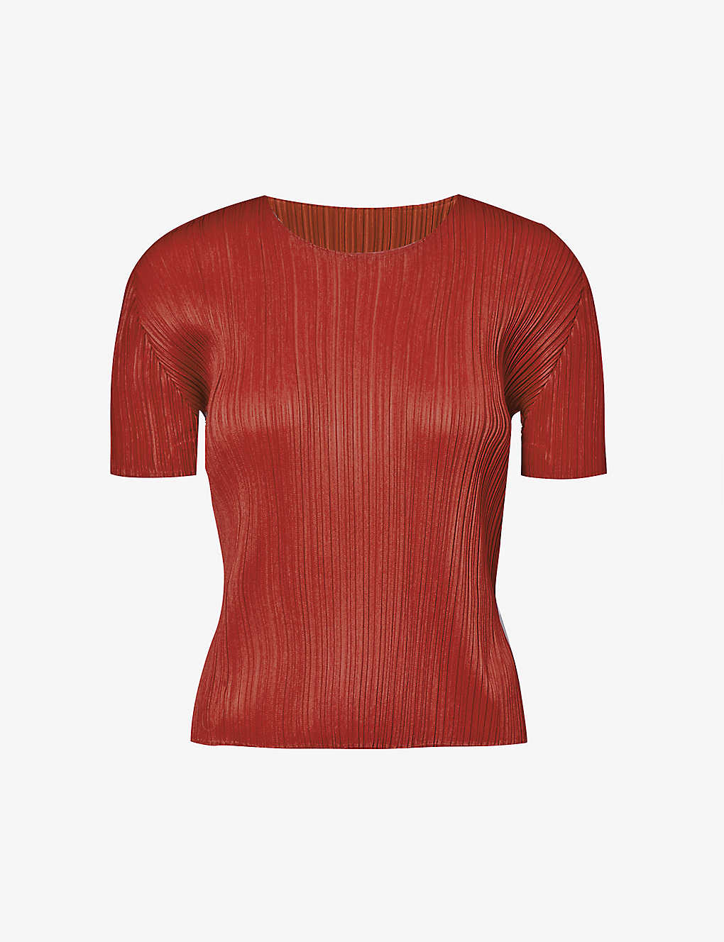Issey Miyake Pleats Please  Womens Red Basics Slim-fit Knitted T-shirt
