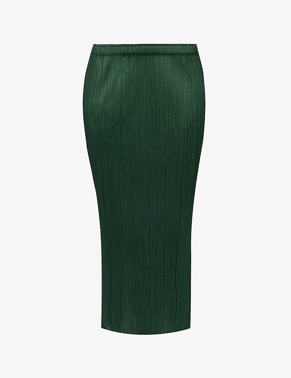 Issey Miyake Pleats Please  Womens Dark Green Basic Pleated Woven Midi Skirt