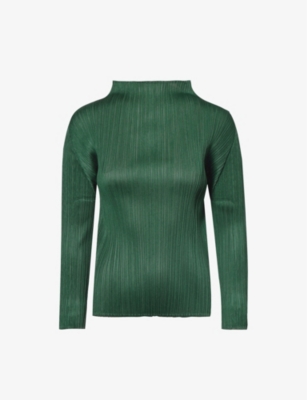 PLEATS PLEASE ISSEY MIYAKE: Colourful high-neck knitted top