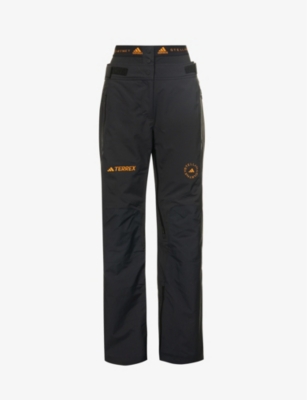 Adidas By Stella Mccartney X Terrex Logo-embroidered Straight-leg Trousers In Black