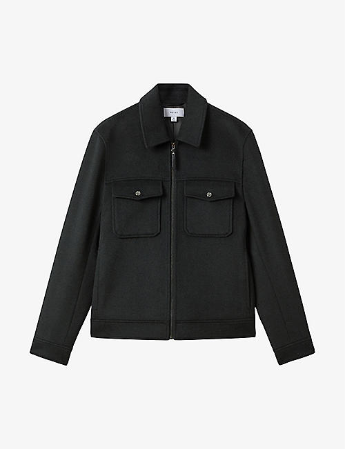 REISS: Periode patch-pocket wool-blend jacket