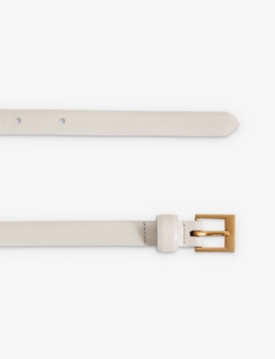 Reiss Off White Holly Thin Leather Belt In Off White