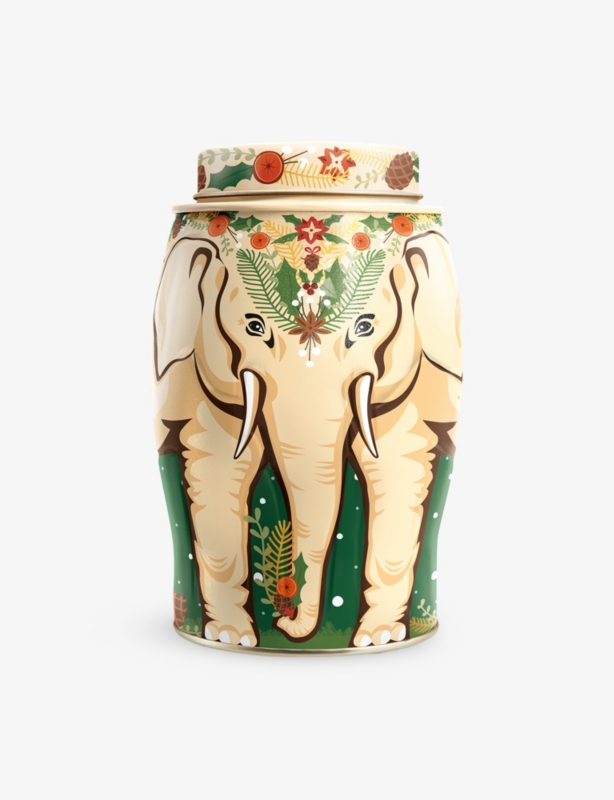 Winter Garland Elephant tea caddy tin of 40