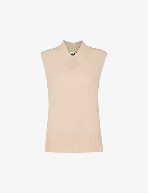 WHISTLES: V-neck relaxed-fit wool tank