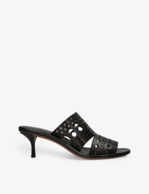 AZZEDINE ALAIA: Vienne laser-cut leather heeled mules