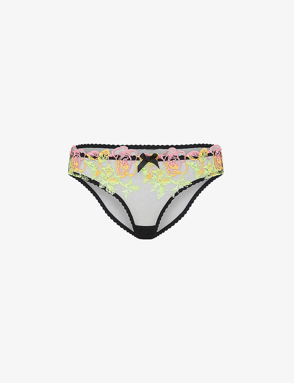 AGENT PROVOCATEUR AGENT PROVOCATEUR WOMENS MULTI CALLYPSO FLORAL-EMBROIDERED MESH BRIEFS
