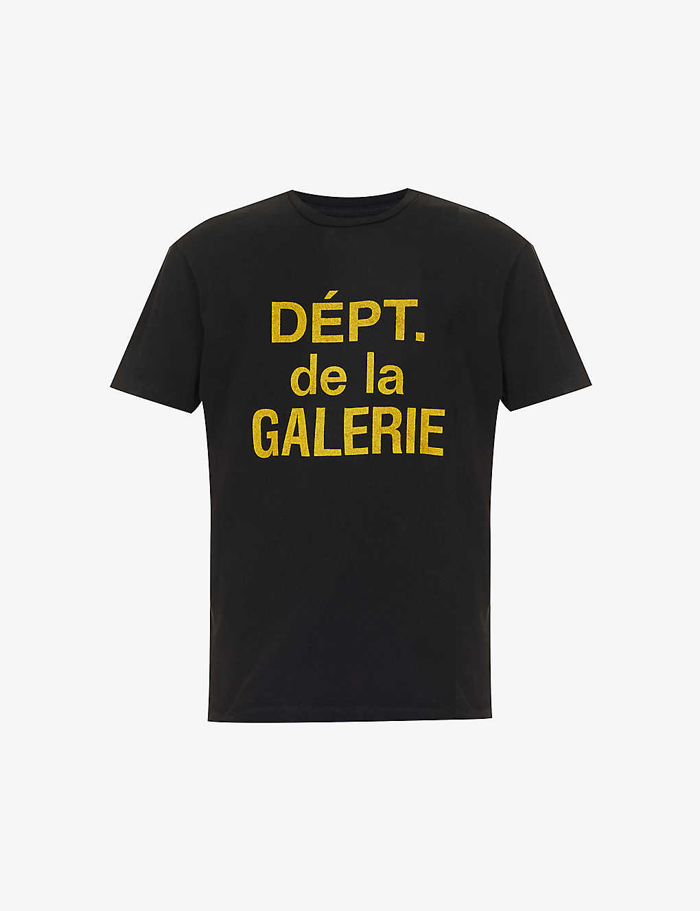 GALLERY DEPT. GALLERY DEPT MEN'S BLACK DÉPT DE LA GALERIE SLOGAN-PRINT COTTON-JERSEY T-SHIRT