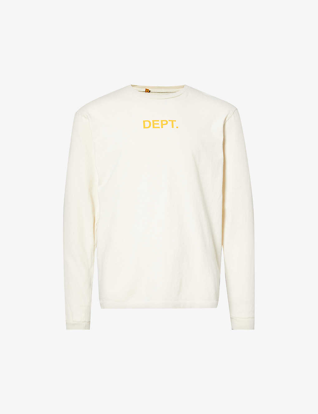 Gallery Dept. Gallery Dept Mens Cream Logo-print Long-sleeved Cotton-jersey T-shirt