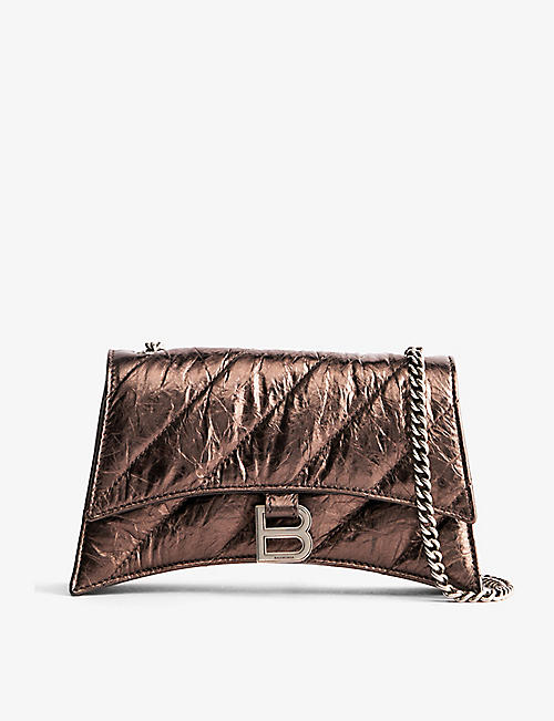 BALENCIAGA: Hourglass leather wallet on chain