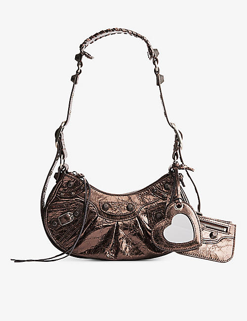 BALENCIAGA: Le Cagole XS braided-handle leather shoulder bag