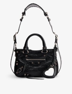 BALENCIAGA: Le Cagole small braided-handle leather tote bag