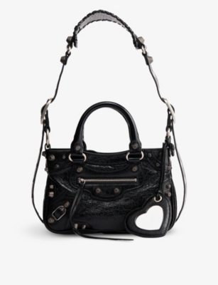 Balenciaga Womens Black Le Cagole Small Braided-handle Leather Tote Bag