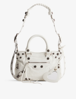 BALENCIAGA: Le Cagole small braided-handle leather tote bag