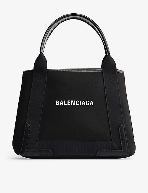 BALENCIAGA: Logo-print canvas tote bag
