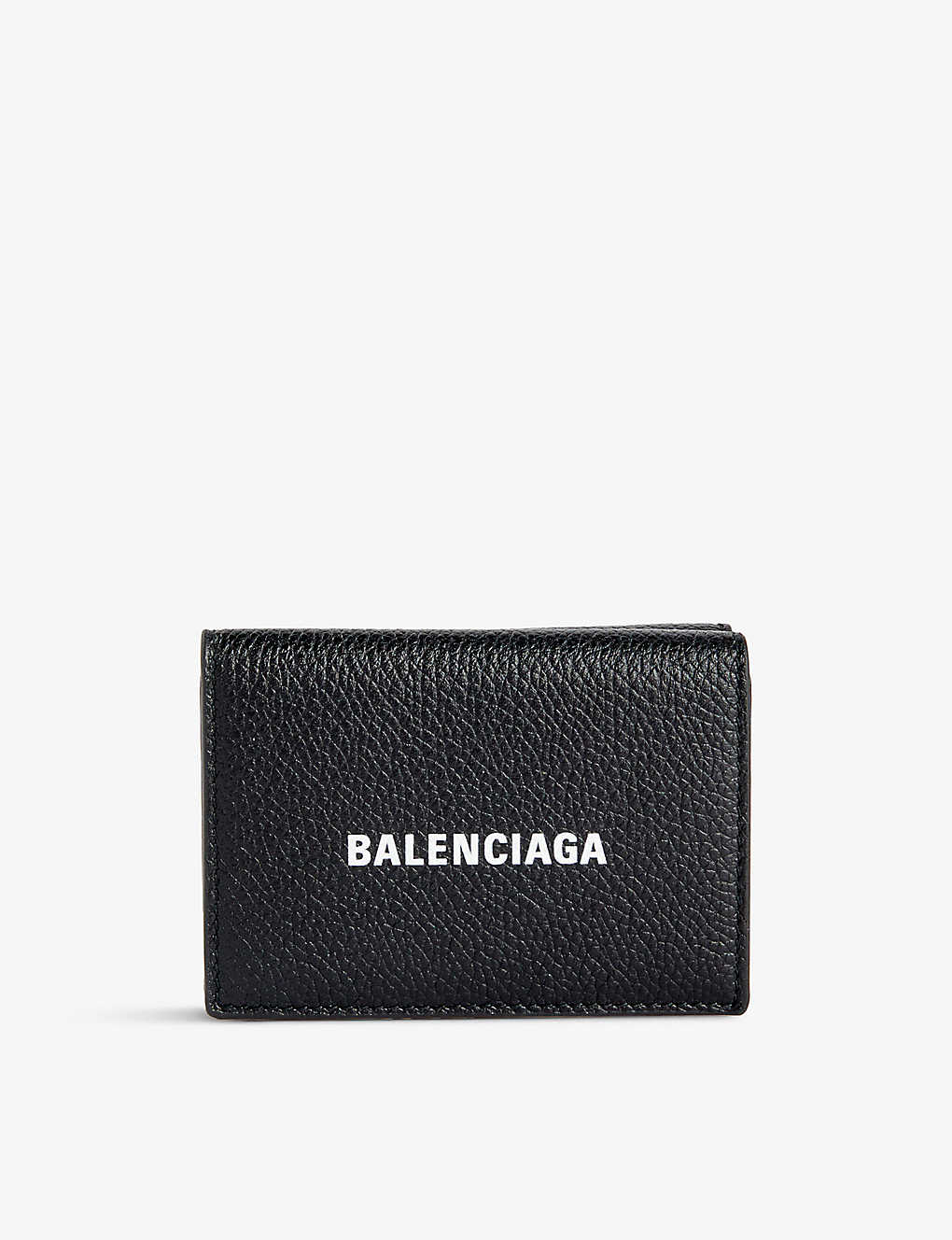 Balenciaga Womens Monochrome Logo-print Mini Leather Wallet In Black/white