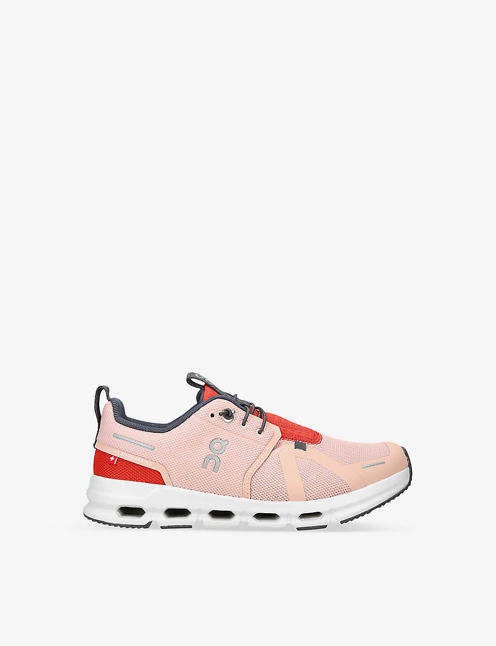 On Running Girls Peach Kids Cloud Sky Logo-print Woven Low-top Trainers 8-12 Years In Pink