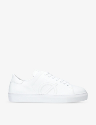 Shop Loci Men's White Origin Logo-appliqué Vegan Leather Trainers