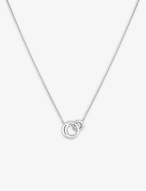 ASTRID & MIYU: Dome rhodium-plated recycled sterling-silver link chain necklace