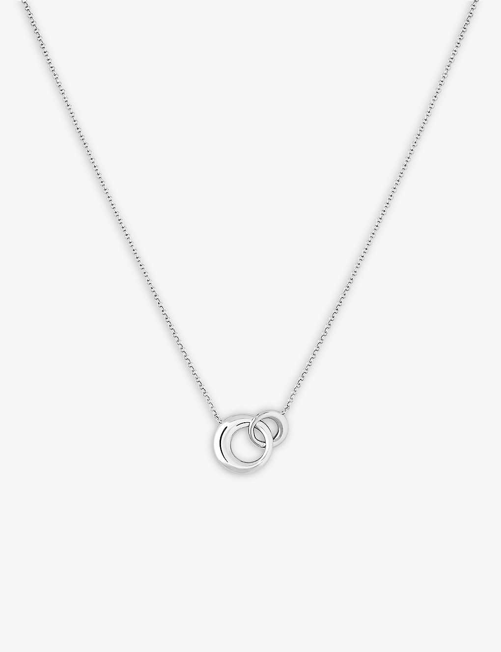 Astrid & Miyu Dome Rhodium-plated Recycled Sterling-silver Link Chain Necklace