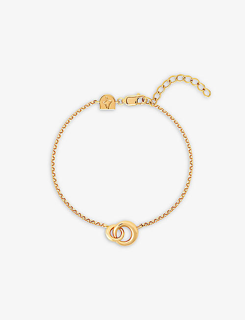 ASTRID & MIYU: Dome 18ct yellow gold-plated recycled sterling-silver link bracelet