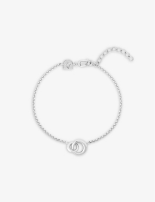 Astrid & Miyu Dome Rhodium-plated Recycled Sterling-silver Link Bracelet