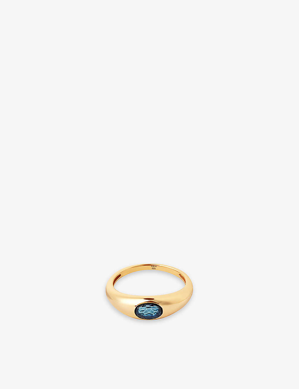 Astrid & Miyu Dome 18ct Yellow Gold-plated Recycled Sterling-silver And Topaz Ring