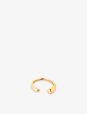 Astrid & Miyu Molten 18ct Yellow Gold-plated Recycled Sterling-silver Open Ring