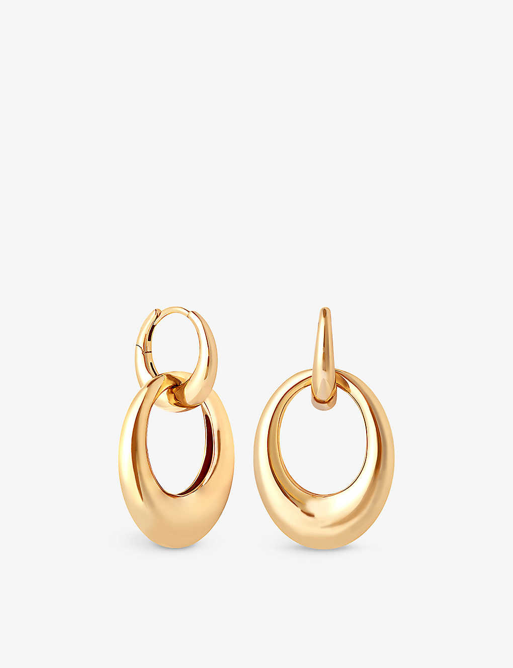 Astrid & Miyu Dome Linked 18ct Yellow Gold-plated Recycled Sterling-silver Hoop Earrings