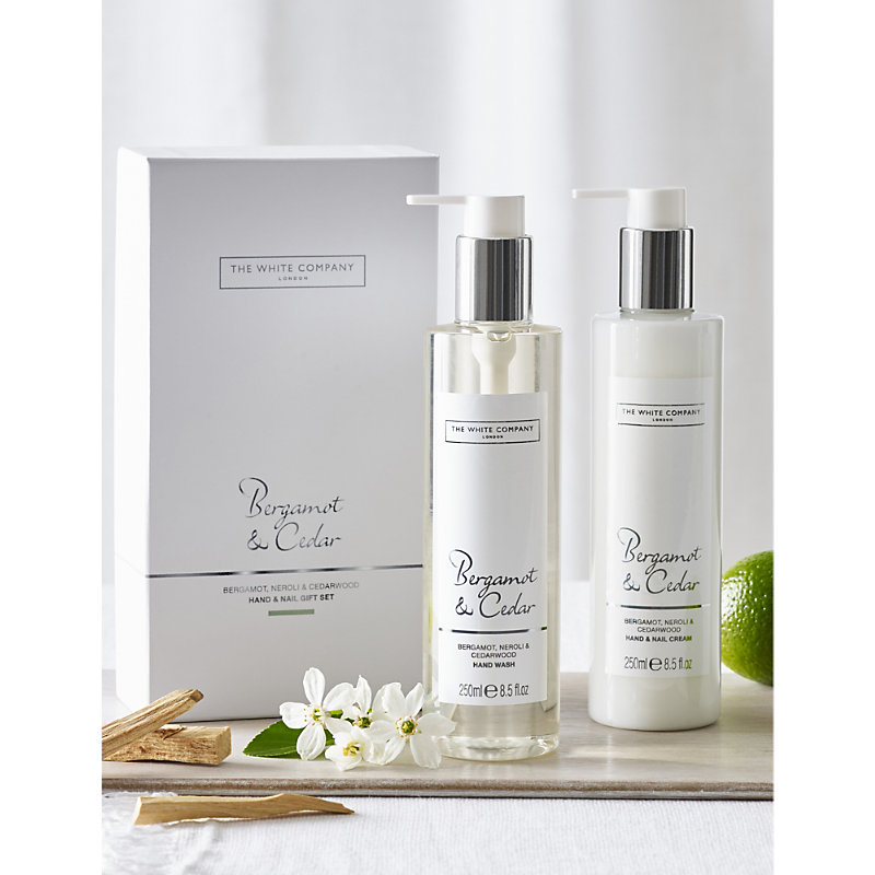 Shop The White Company None/clear Bergamot And Cedar Hand And Nail Gift Set 250ml