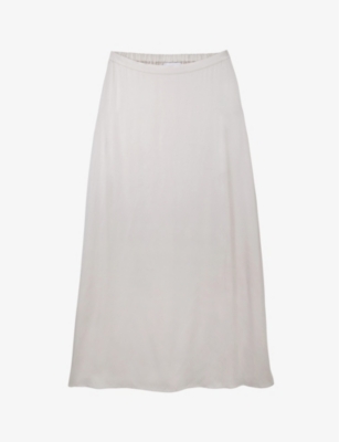 White company satin outlet skirt