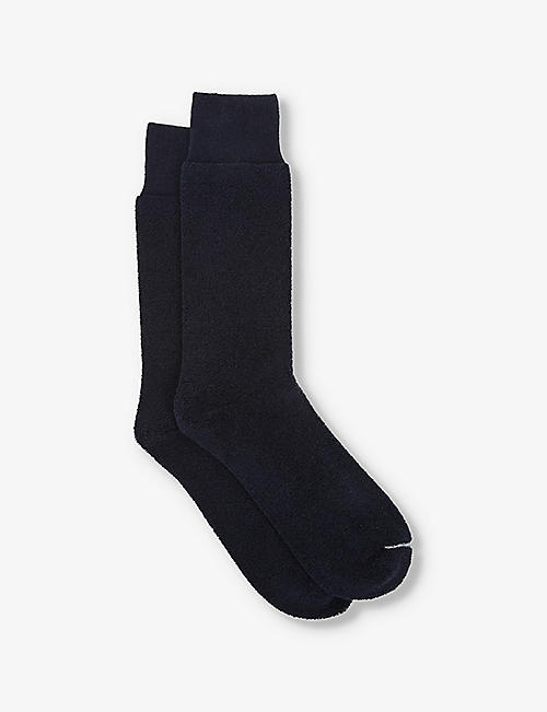 REISS: Alers ribbed-trim cotton-blend socks
