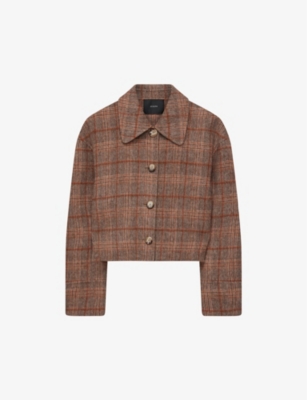 Joseph Gerrard Plaid Wool Coat In Cinnamon Combo