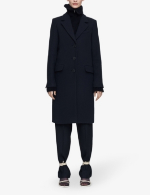 Shop Joseph Women's Navy Coleherne Single-breasted Wool And Cashmere-blend Coat
