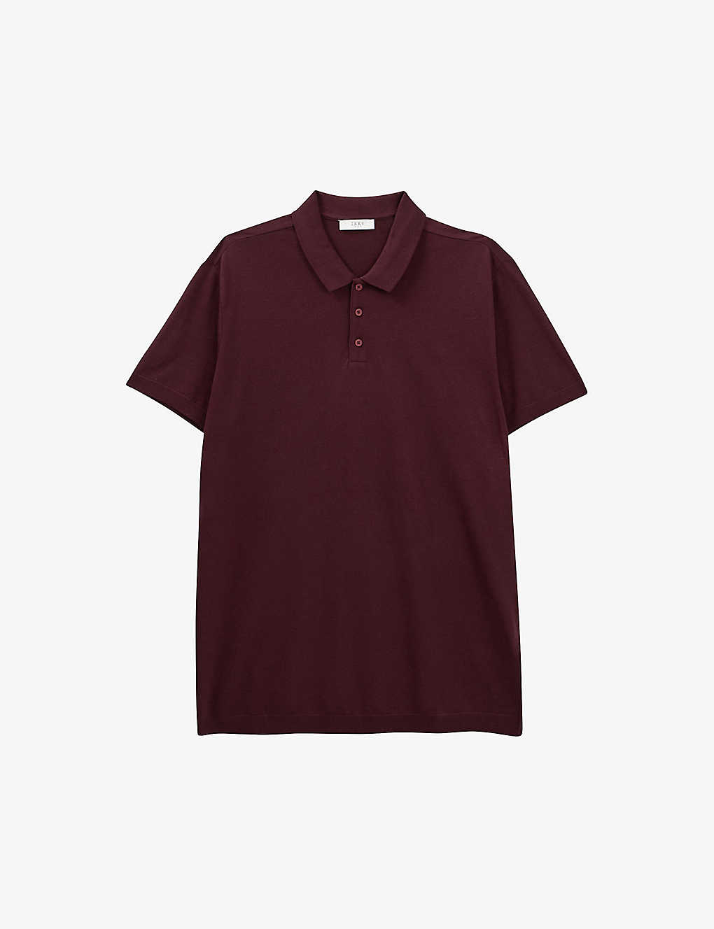 Ikks Mens Burgundy Regular-fit Short-sleeve Cotton-blend Polo Shirt