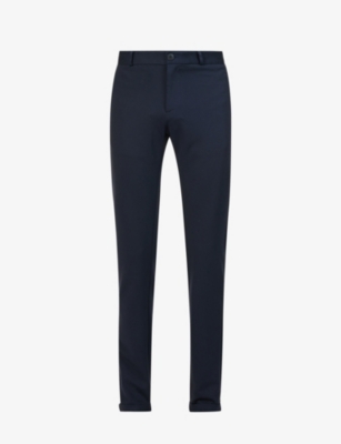 IKKS: Zip-pocket belt-loop straight-leg slim-fit stretch-woven blend trousers