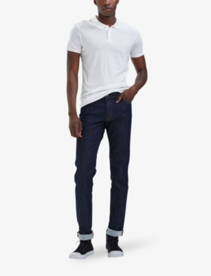 Shop Ikks Men's Off White Regular-fit Short-sleeve Cotton Polo Shirt