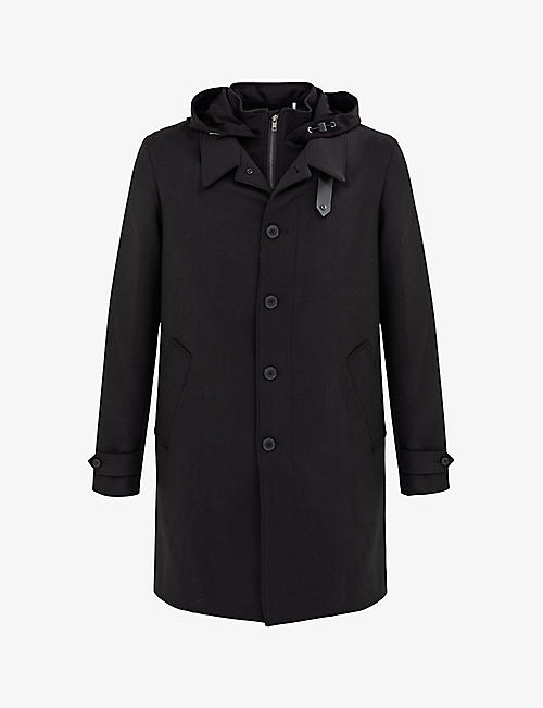 IKKS: Hooded long-sleeve stretch-woven trench coat