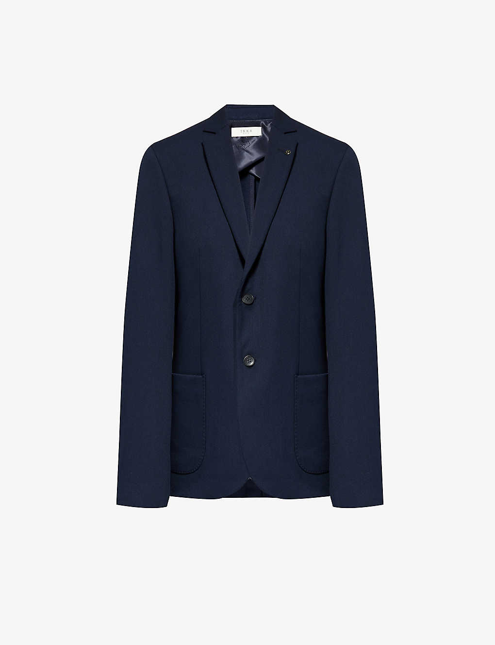 Ikks Mens Marine Notched-lapels Single-breasted Woven Blazer In Blue