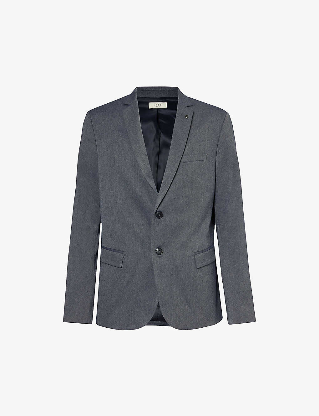 Ikks Mens Indigo Single-breasted Notched-lapel Woven-blend Blazer In Blue