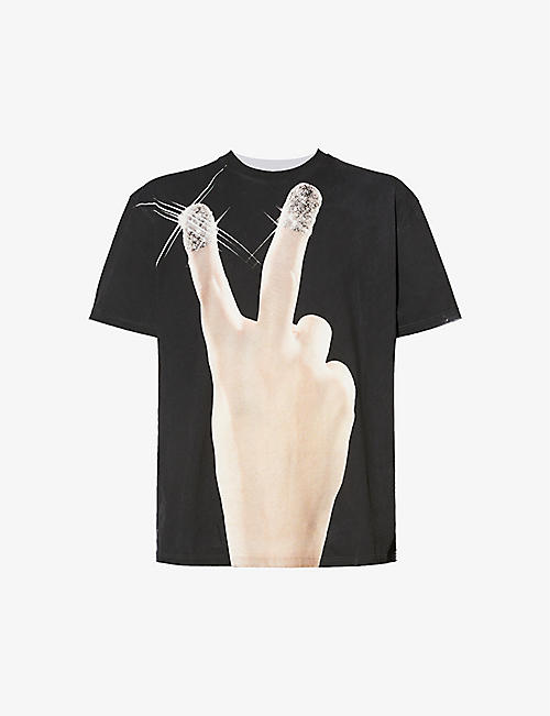 JW ANDERSON: Michael Clark x JW Anderson Peace cotton-jersey T-shirt