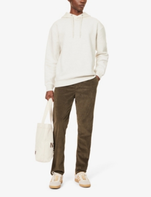 Shop Ikks Men's Naturel Contrast-hood Relaxed-fit Cotton-jersey Hoody In Brown