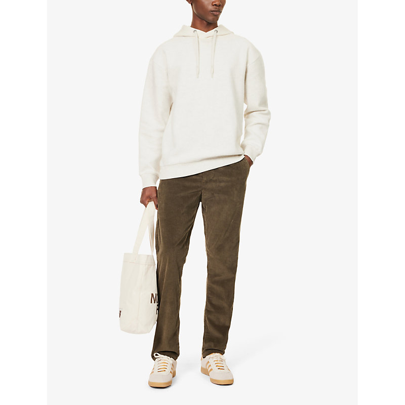 Shop Ikks Men's Naturel Contrast-hood Relaxed-fit Cotton-jersey Hoody In Brown