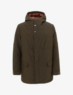 hooded high neck parka