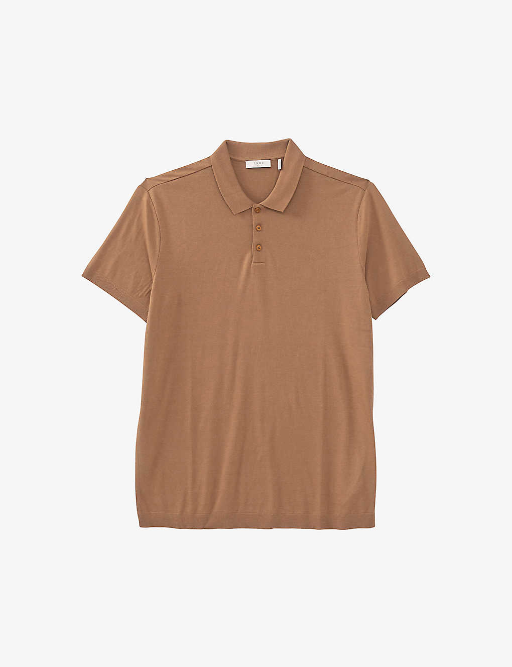 Ikks Mens Cappucino Regular-fit Short-sleeve Cotton Polo Shirt In Brown