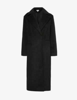 Pretty Lavish Womens Charcoal Ezra Boxy-fit Woven-blend Coat In Black