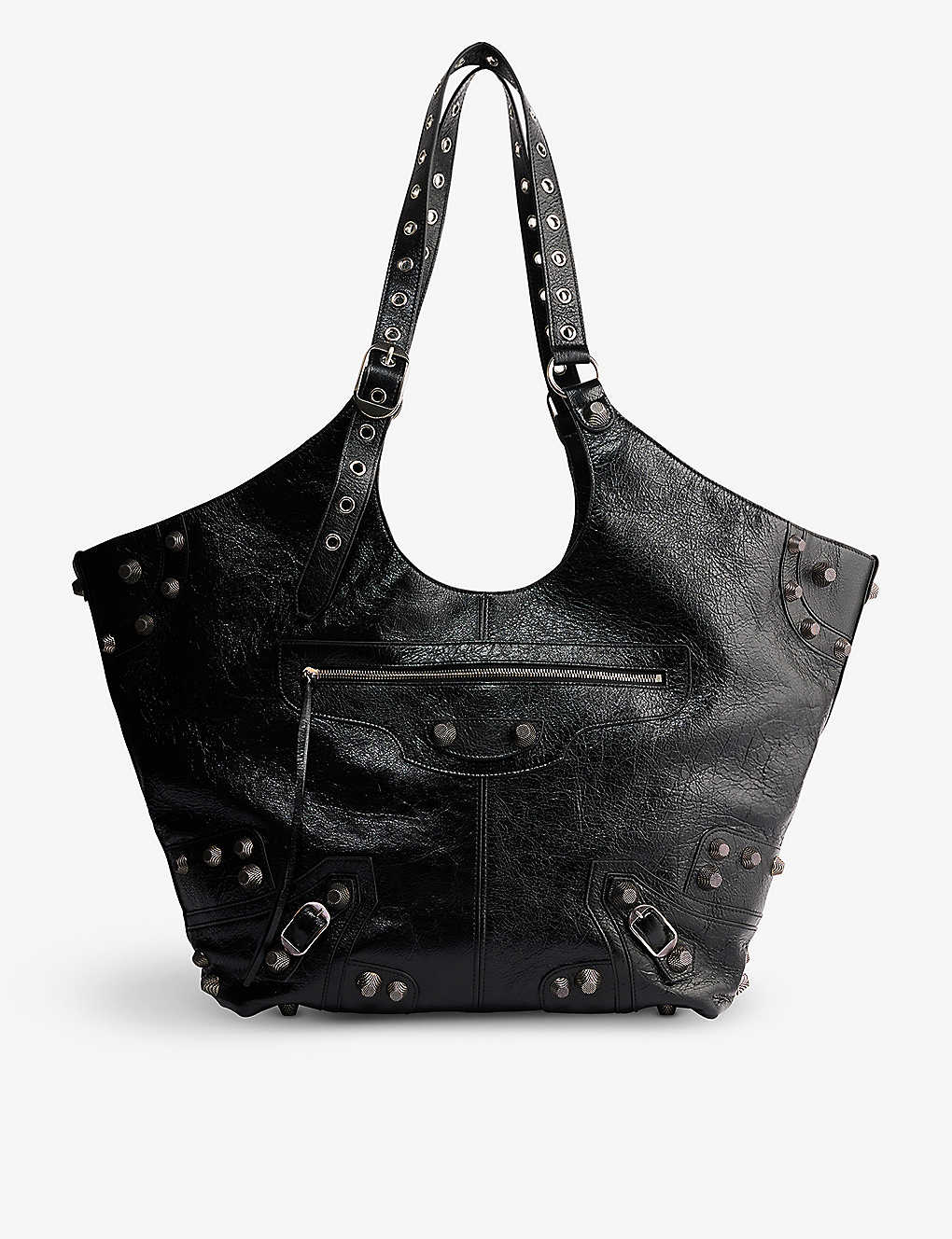 Balenciaga Womens Black Le Cagole Leather Tote Bag