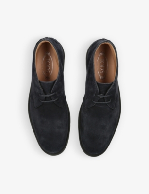 Shop Tod's Ibridro Suede Chukka Boots In Navy